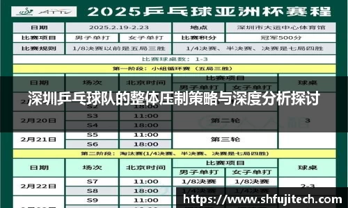 深圳乒乓球队的整体压制策略与深度分析探讨